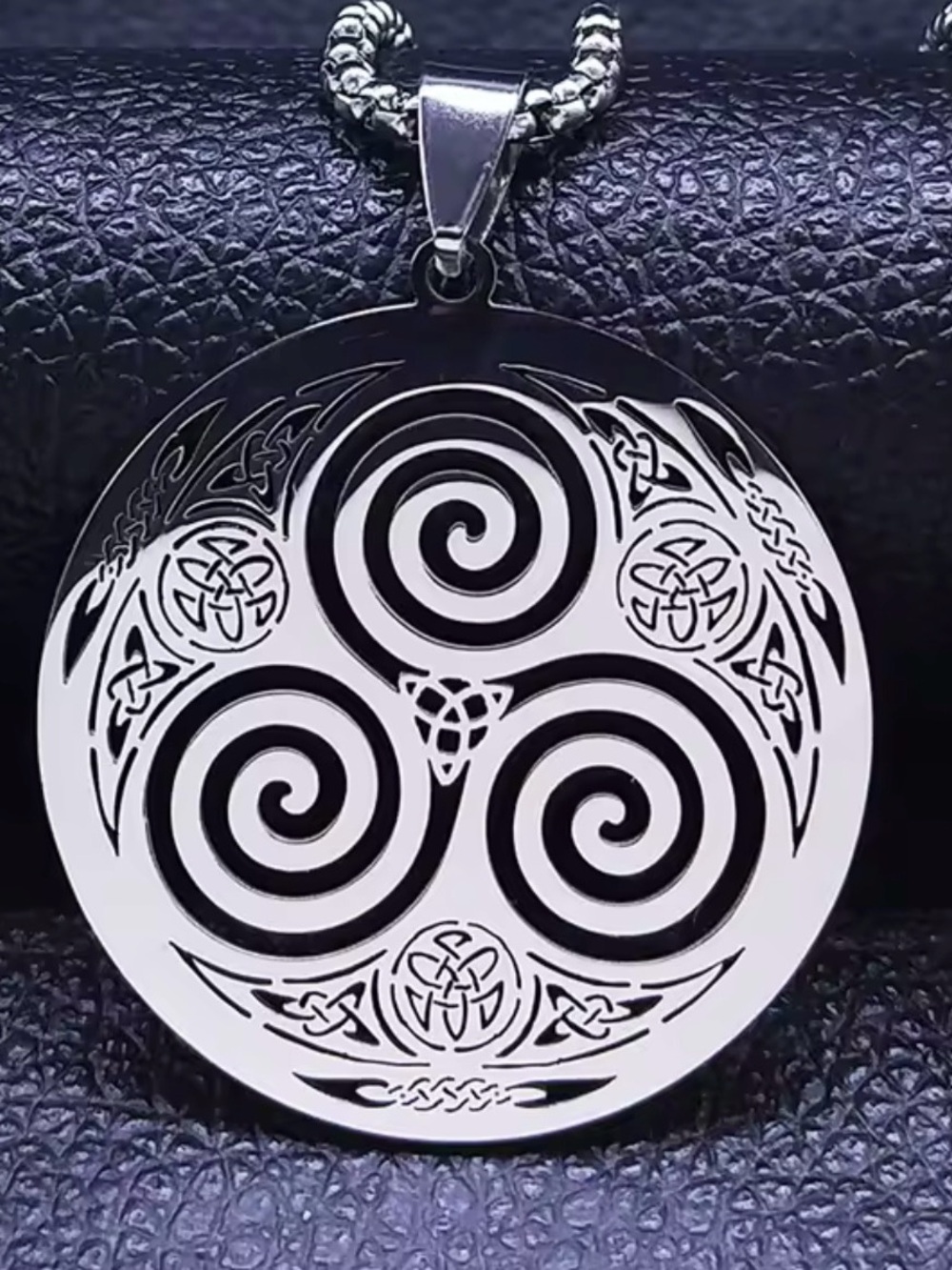 Triskelion Vortex Necklace Celtic Necklace Triple Spiral Viking Norse Pagan